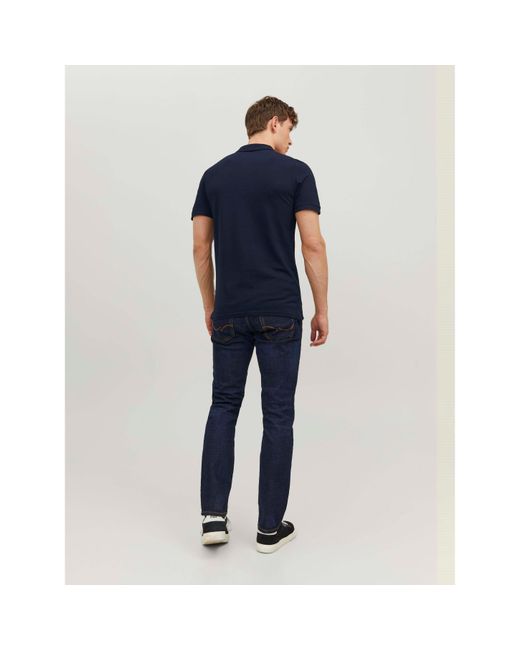 Jack & Jones Blue Short Sleeve Polo Shirt for men