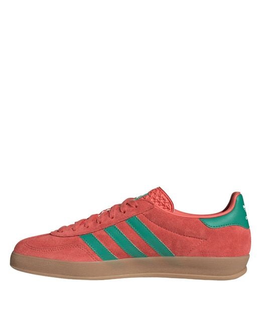 Adidas Originals Red Adults Gazelle Indoor Low-Top Trainers