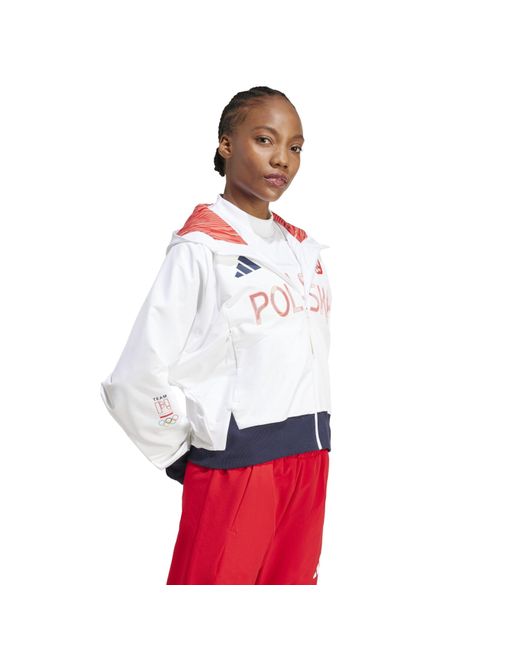 Adidas White Poland Performance Tracksuit Top