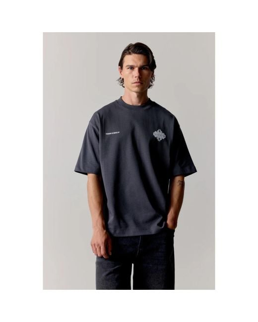 The Couture Club Blue Blurred Oversized Fit Oversized T-Shirt for men