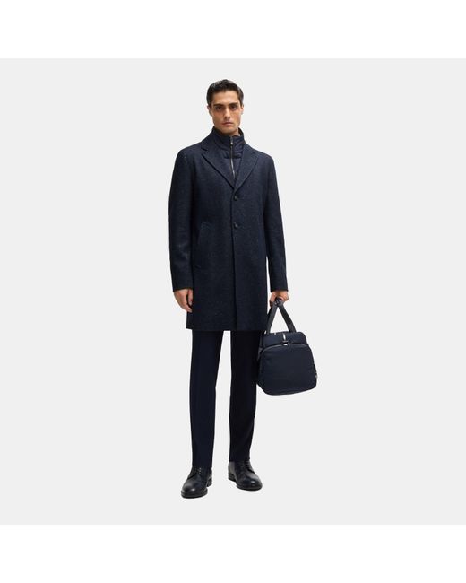 Boss Blue H-Hyde-Bib-234 Structured Peacoat for men