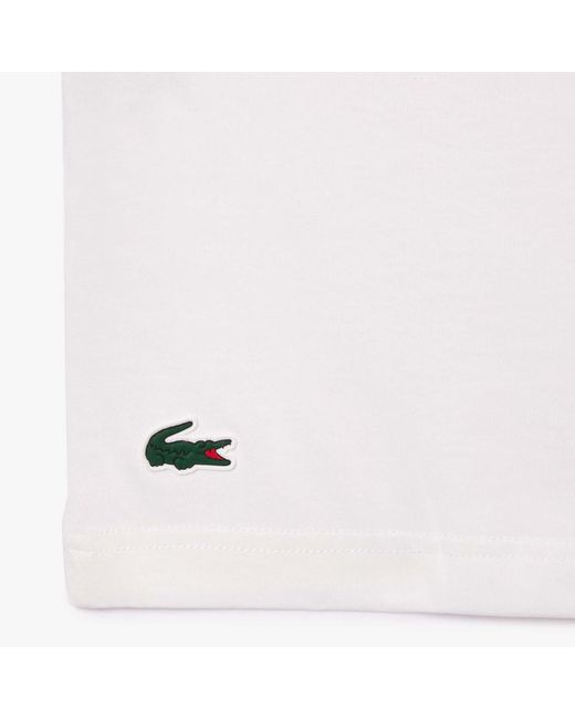 Lacoste White Roland-garros Edition Ultra Dry Tennis T-shirt for men