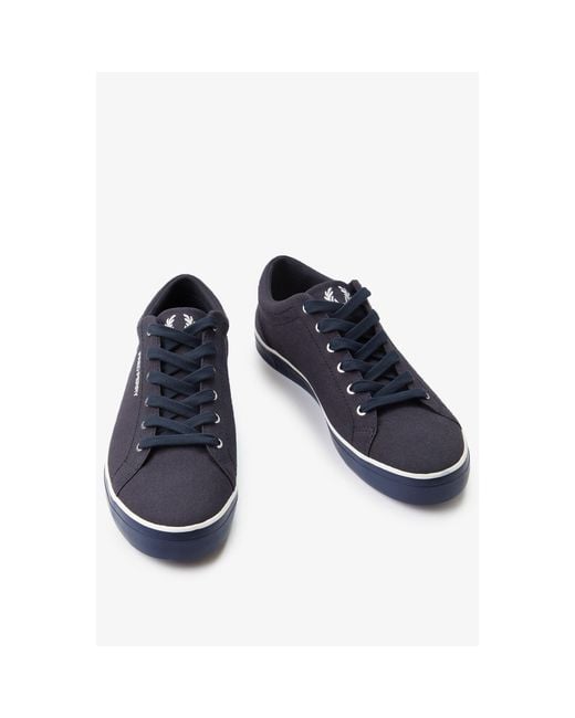 Fred Perry Blue Baseline Canvas Trainers for men