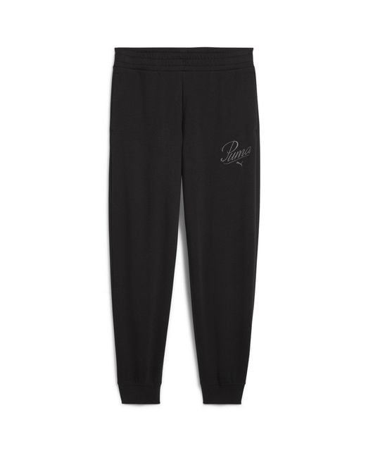 PUMA Black Ess Script Comfort Sweatpants Tr Cl Joggers