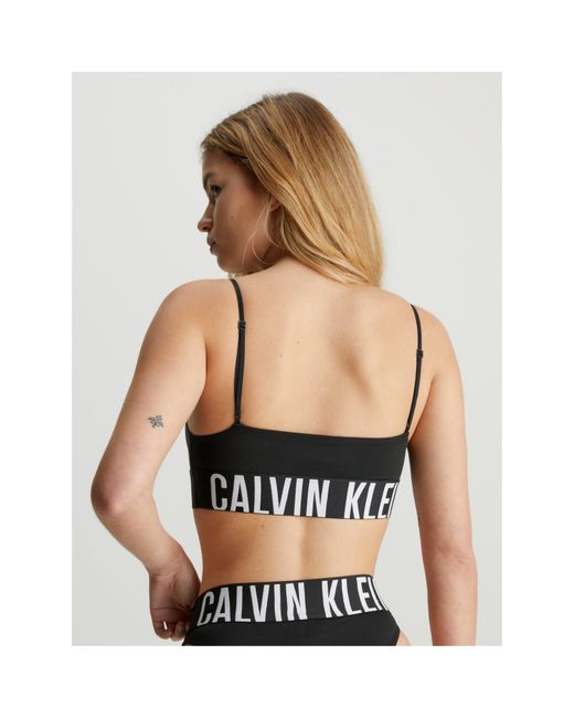 Calvin Klein Black Caps Logo Bra