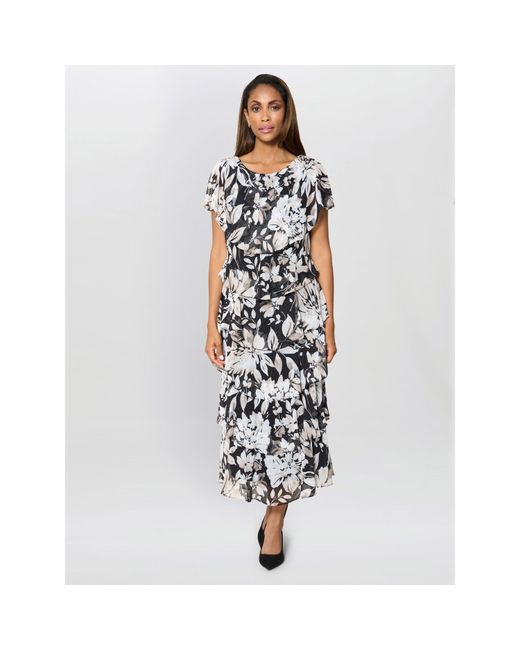 Gina Bacconi Multicolor Blossom Printed Midi Dress