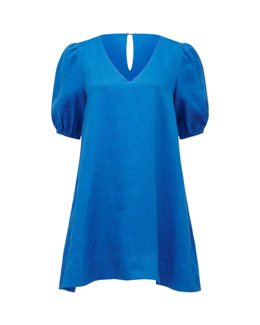Forever New Blue Millie V Neck Swing Dress