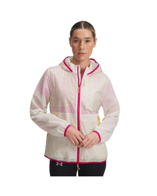 Under Armour Red Launch Trail Jacket Kona Sierra Taupe Reflective