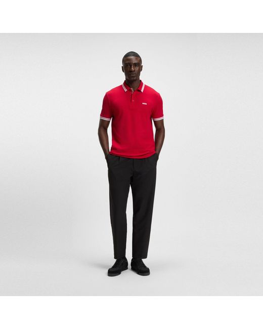 Boss Red Paddy Polo Shirt With Contrast Tipping for men