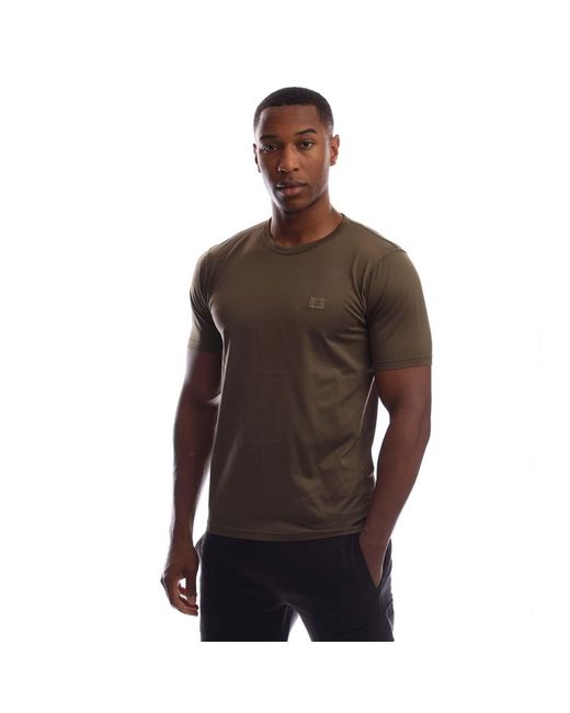 C P Company Brown 70/2 Mercerized Jersey Logo Patch T-Shirt for men