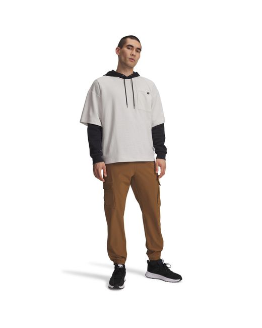 Under Armour Brown Vibe Woven Open Hem Fleece Joggers for men