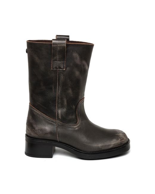 Steve Madden Black Benedict Side Zip Biker Boots