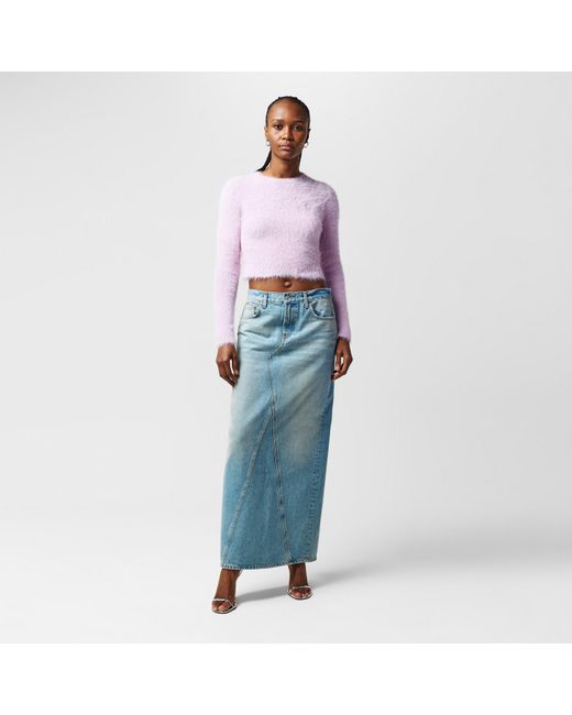 HUGO Purple Fine Knit Crew Neck Jumper