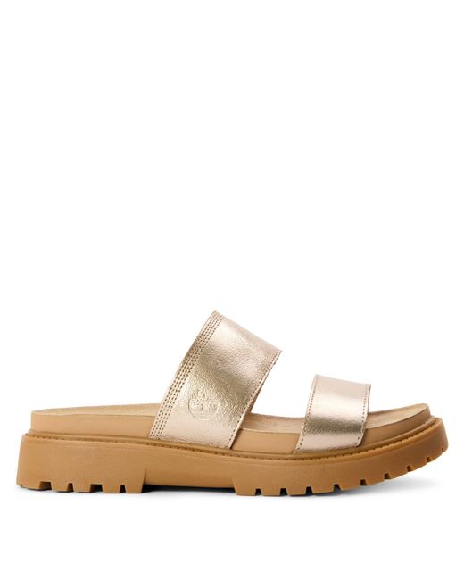 Timberland Natural Clairemont Way Metallic Slide Sandals