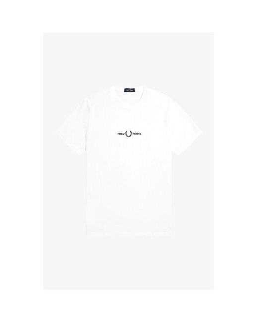 Fred Perry White Logo T Shirt for men