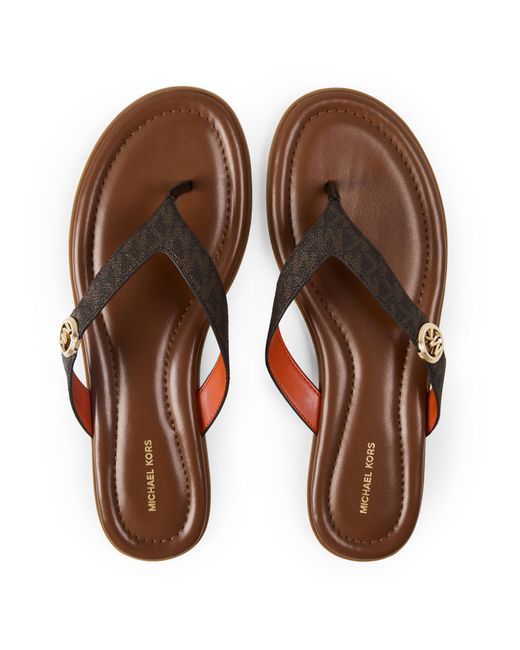MICHAEL Michael Kors Brown Erin Thong Flip Flops
