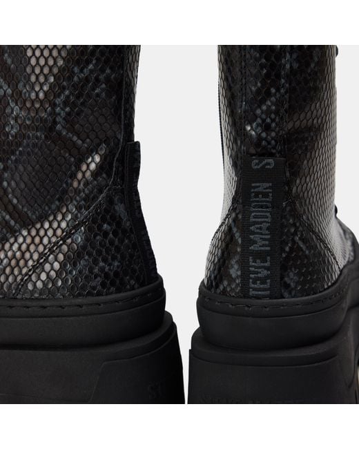 Steve Madden Black Coast Snake Patterned Platform Boots