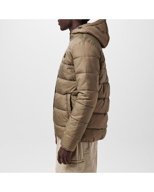 Barbour Natural Bobber Quilted Fixed Hood Short Puffer Jacket for men