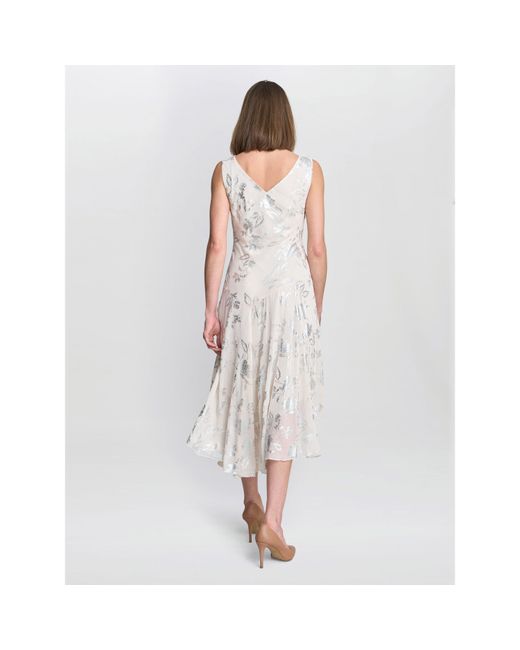 Gina Bacconi White Leanne Jacquard Dress