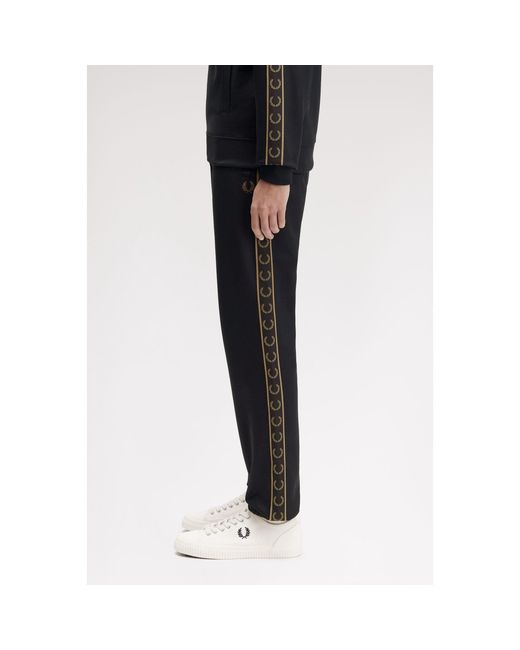 Fred Perry Black Taped Poly Tracksuits for men