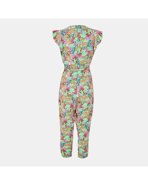 AX Paris Green Floral Print V Neck Belted Jumpsuit