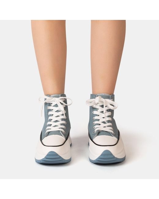 Firetrap Blue Platform Hi Top Ladies Trainers