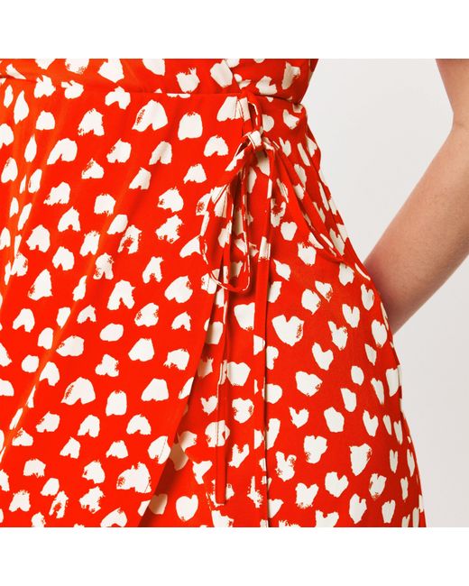 AX Paris Red Heart Printed Wrap Midi Dress