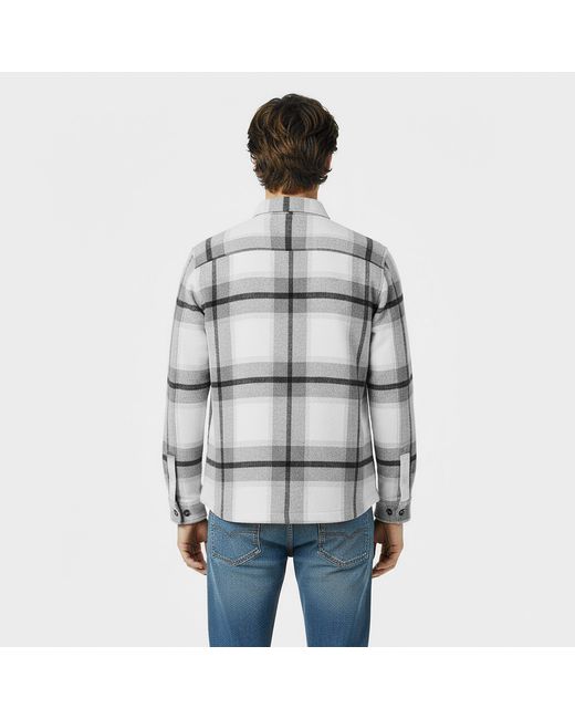 Jack Wills Gray Jw Check Long-Sleeve Patterned Shirt for men
