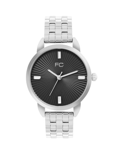 French Connection Metallic Accessories Case Round Shape Strap Quartz Watch