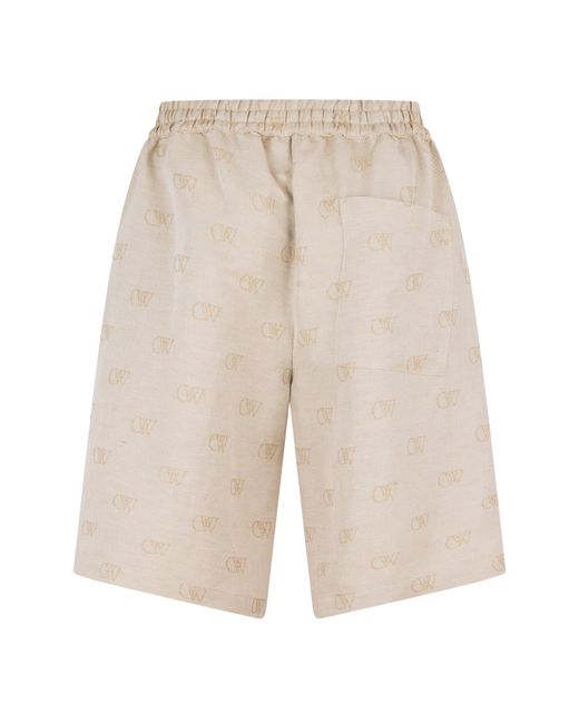 Off-White c/o Virgil Abloh Natural Linen Tailored Shorts for men