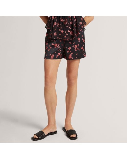 Ted Baker Red Ted Satin Printed Short