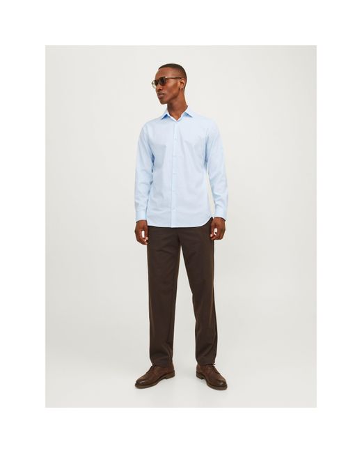 Jack & Jones White Parker Long-Sleeve Patterned Shirt for men