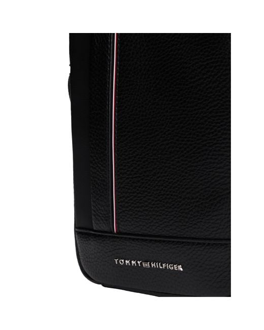 Tommy Hilfiger Black Central Mini Reporter Bag for men