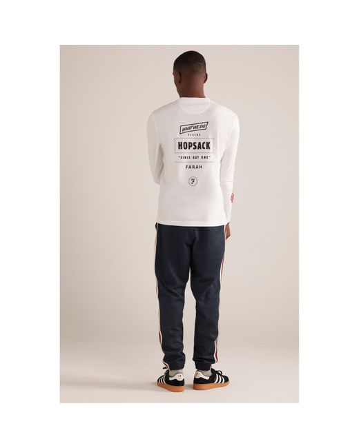 Farah Blue Newland Long-Sleeve T-Shirt for men