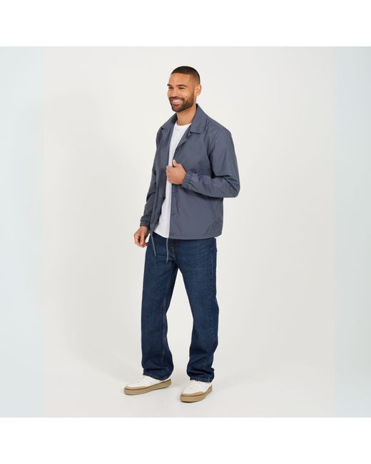 Brave Soul Blue Lightweight Long Sleeve Coach Jacket for men