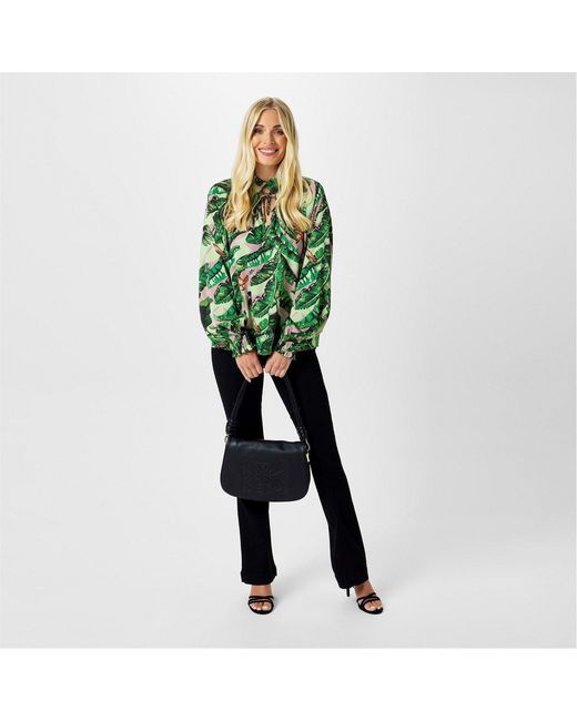 Biba Green Ruffle Collar Blouse