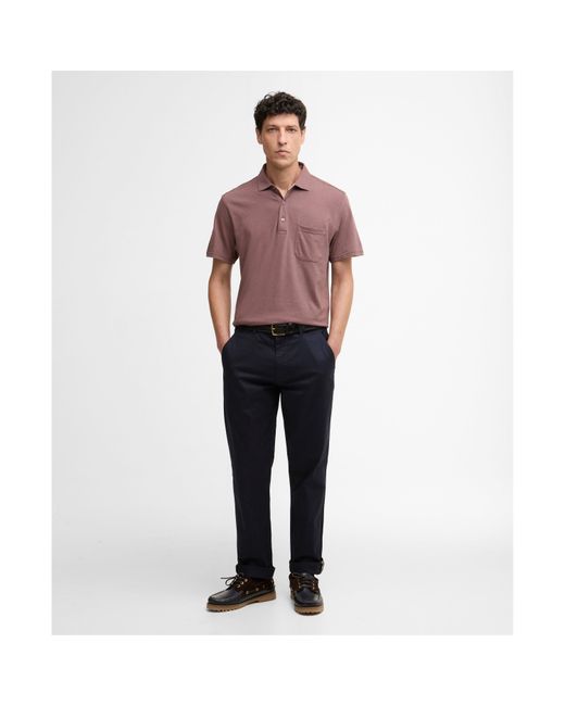 Barbour Purple Short Sleeve Polo Shirt for men