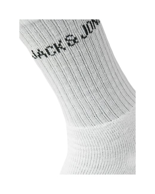 Jack & Jones White Regen 5 Pack Crew Socks for men