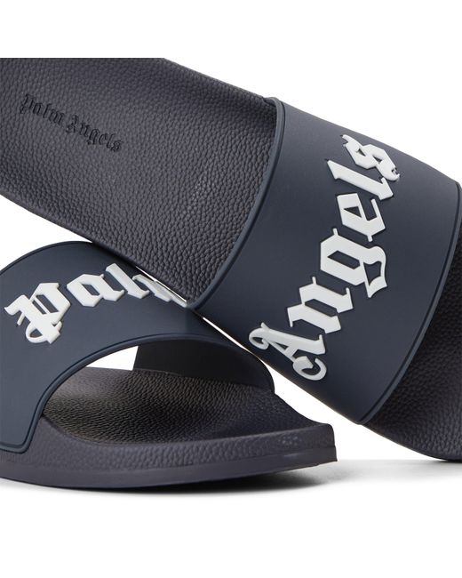 Palm Angels Blue Pool Sliders for men