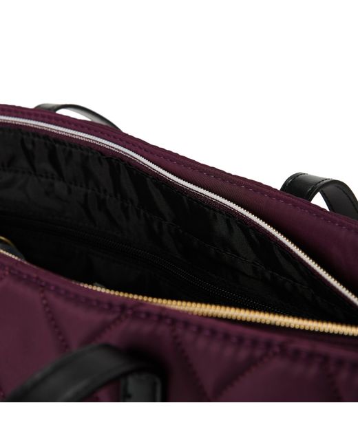 Barbour Purple Quilted Tote Bag