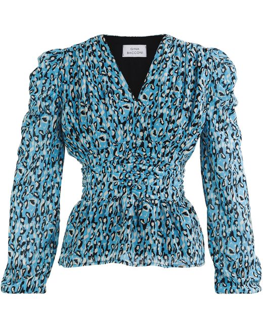 Gina Bacconi Blue Pnina Blouse With Rouched Waistband
