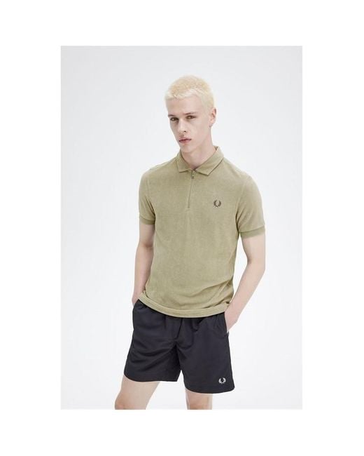 Fred Perry Natural Fred Zip Towel Polo Sn43 for men