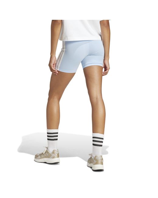 Adidas Blue Essentials 3 Stripe Biker Shorts