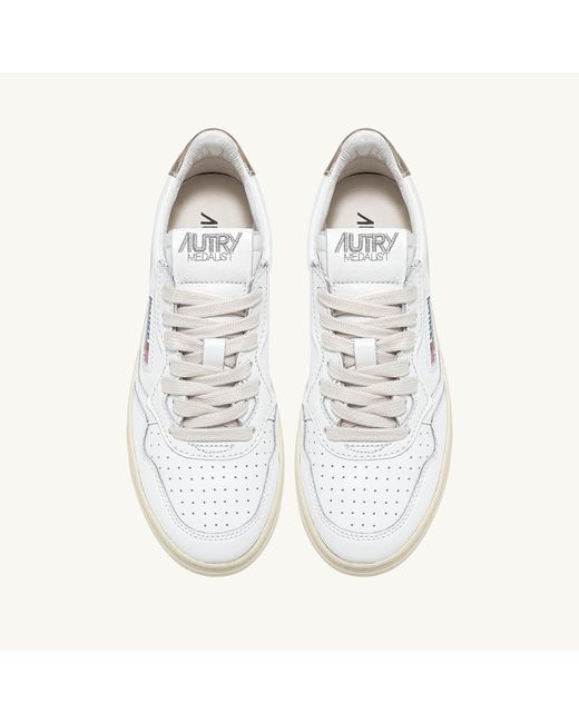 Autry White Medalist Leather Court Trainers