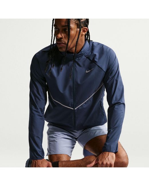Nike Blue Miler Repel Running Jacket for men