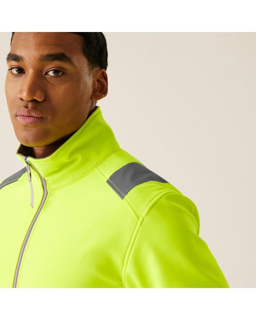 Regatta Green Hi-Vis Pro Contract Ablaze 2 Layer Softshell for men