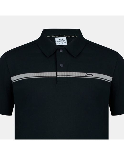 Slazenger 1881 Black Slagenzer Golf Short Sleeve Performance Polo Shirt for men