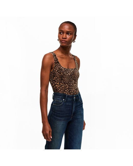 GOOD AMERICAN Brown Tank Velvet Bodysuit