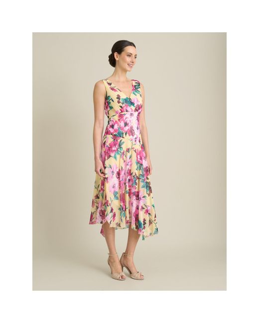 Gina Bacconi Pink India Chiffon Print Dress