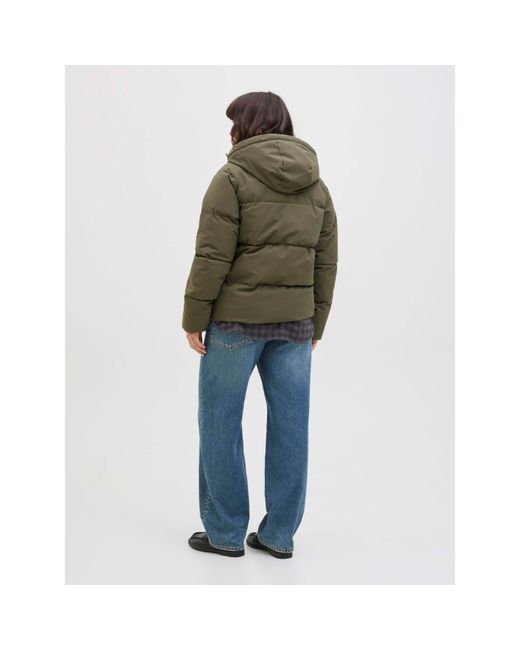 JJXX Green Global Short Puffer Jacket